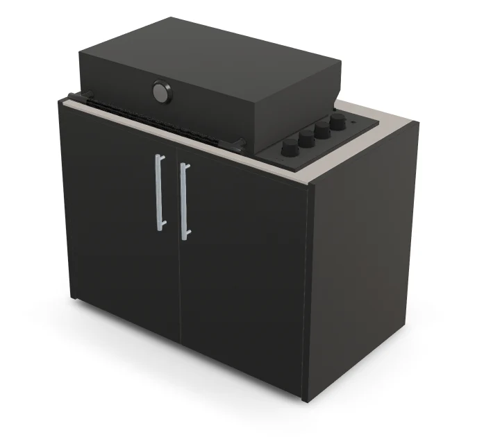 Brabura Box-Q 4-Brenner schwarz | Neuestes Edelstahlmodell