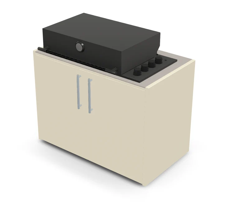 Brabura Box-Q 4-Brenner schwarz | Neuestes Edelstahlmodell