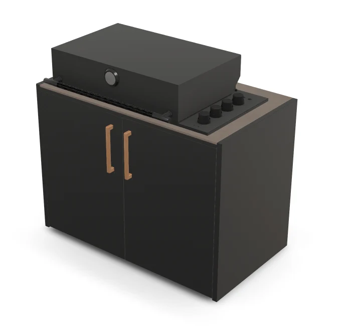 Brabura Box-Q 4-Brenner schwarz | Neuestes Edelstahlmodell