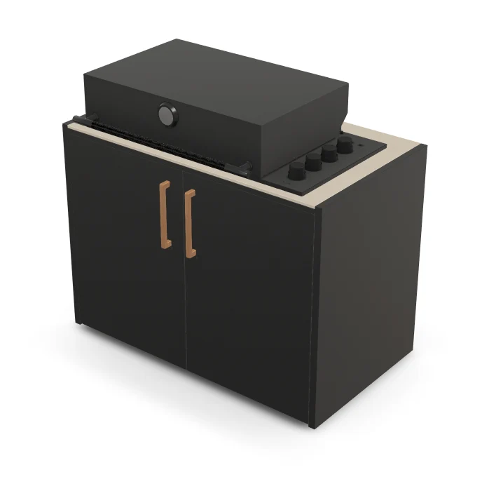 Brabura Box-Q 4-Brenner schwarz | Neuestes Edelstahlmodell