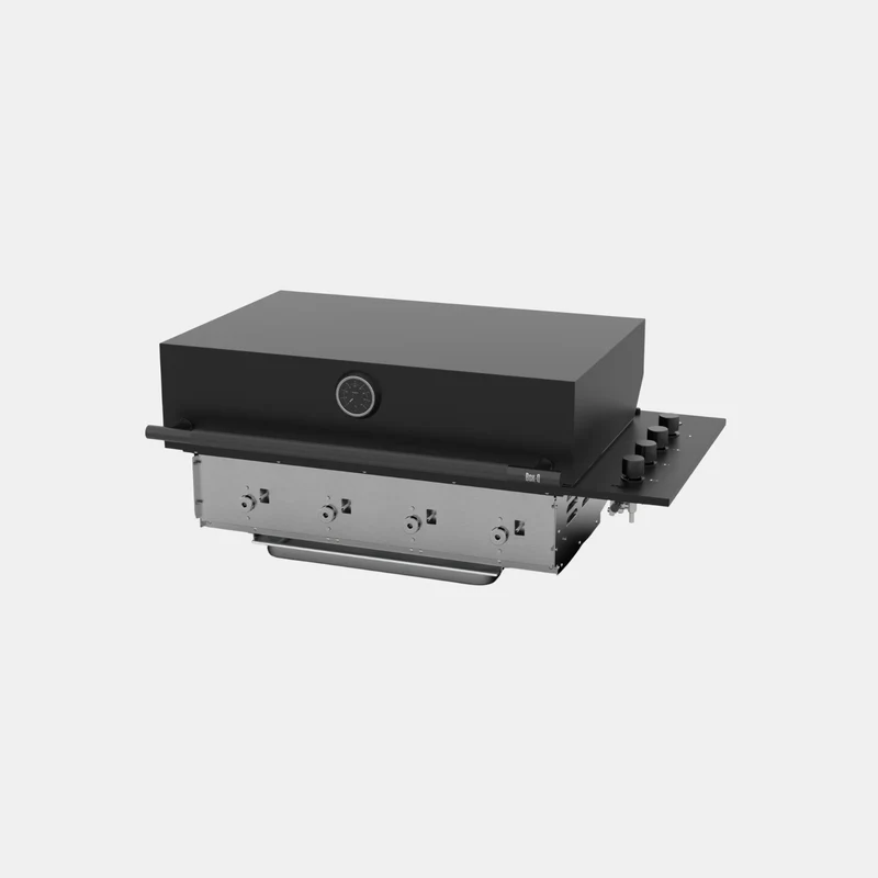 Brabura Box-Q-Einbaugrill 4-Brenner schwarz | Neuestes Edelstahlmodell