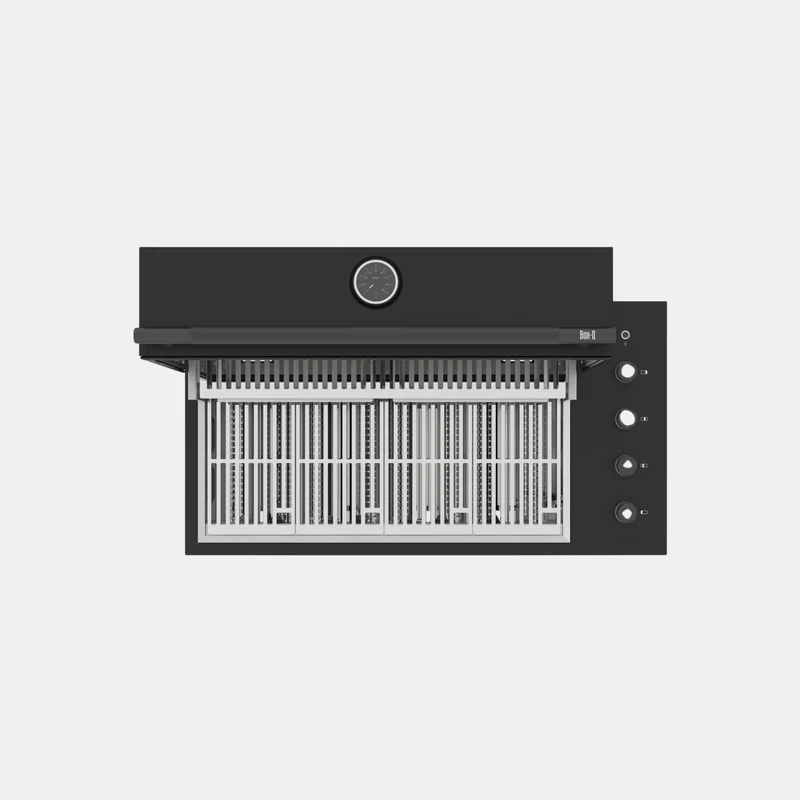 Brabura Box-Q-Einbaugrill 4-Brenner schwarz | Neuestes Edelstahlmodell