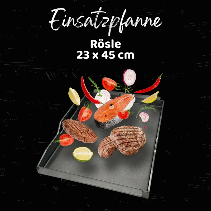 Babossa Einsatzpfanne | Rösle Videro, Allflame & Epicflame | 23 x 45 cm