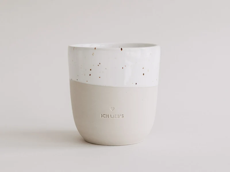 Eulenschnitt Becher Ich lieb's beige 0,32l