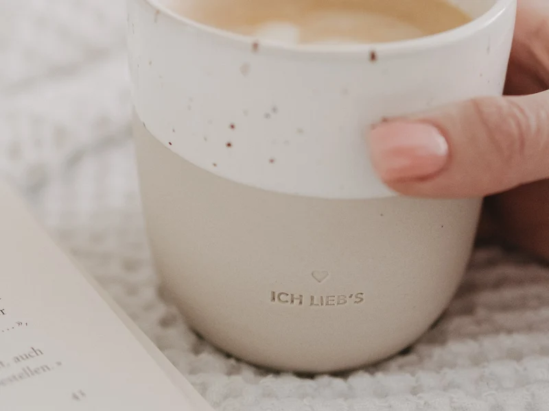 Eulenschnitt Becher Ich lieb's beige 0,32l