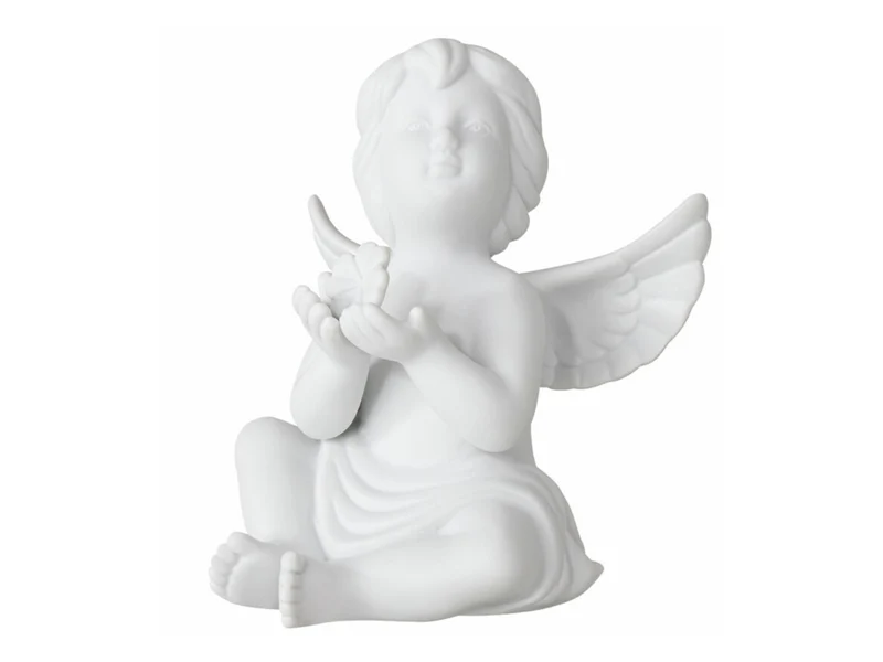 Rosenthal Engel groß Weiss matt Engel mit Glücksklee 15cm