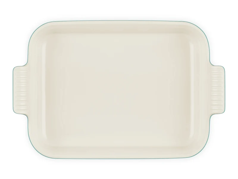 Le Creuset Backform Tradition rechteckig bleu riviera 23cm