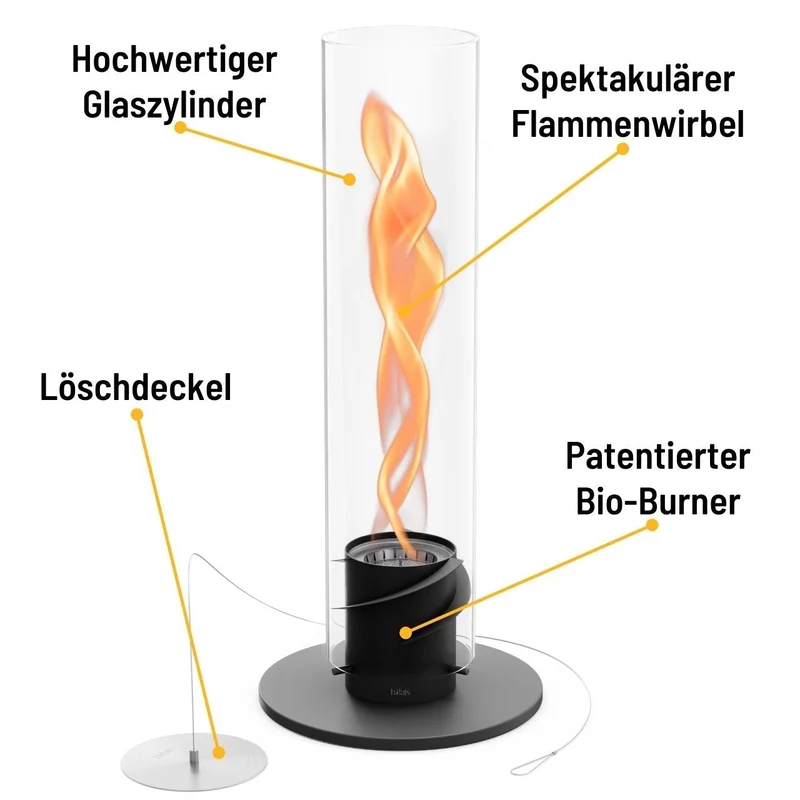Höfats Spin 1500 Tischfeuer schwarz