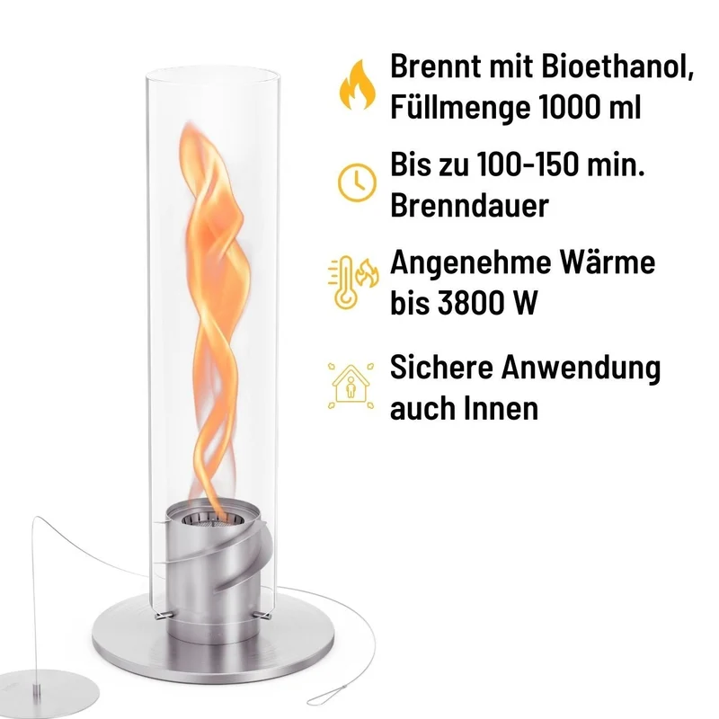 Höfats Spin 1500 Tischfeuer silber