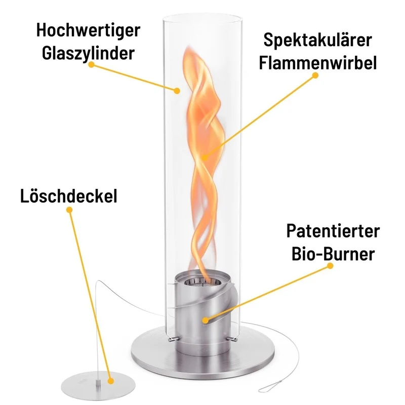 Höfats Spin 1500 Tischfeuer silber