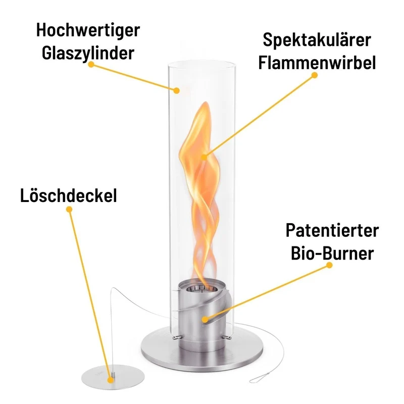 Höfats Spin 900 Tischfeuer silber