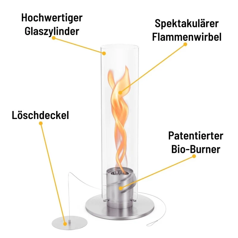 Höfats Spin 1200 Tischfeuer silber