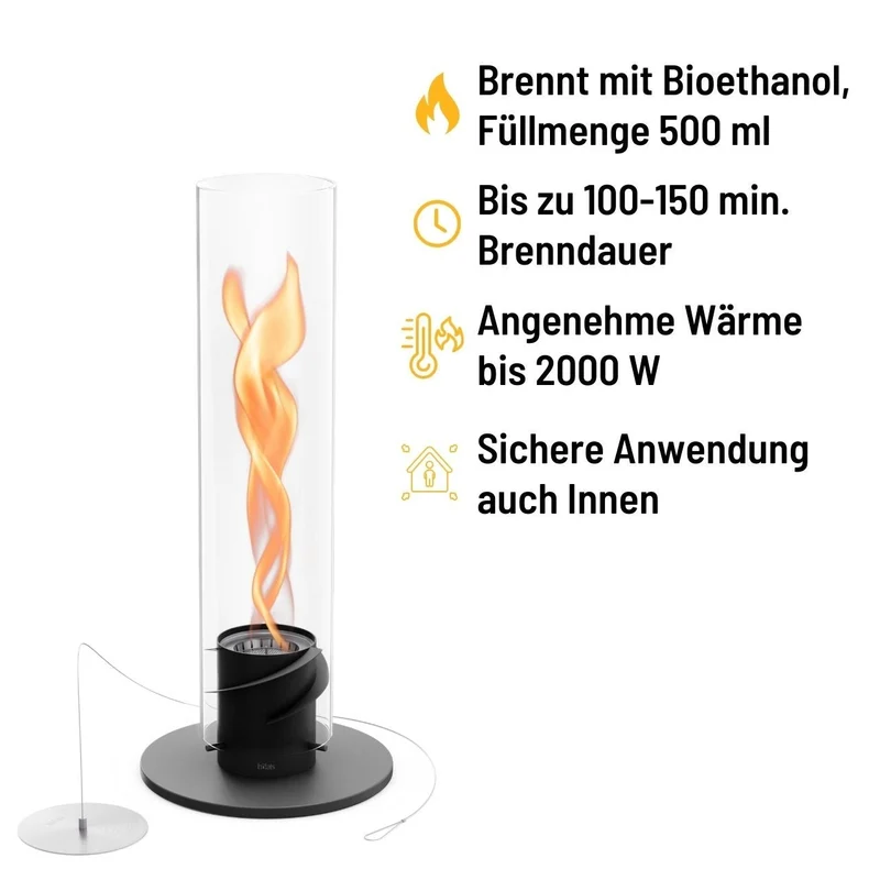 Höfats Spin 1200 Tischfeuer schwarz