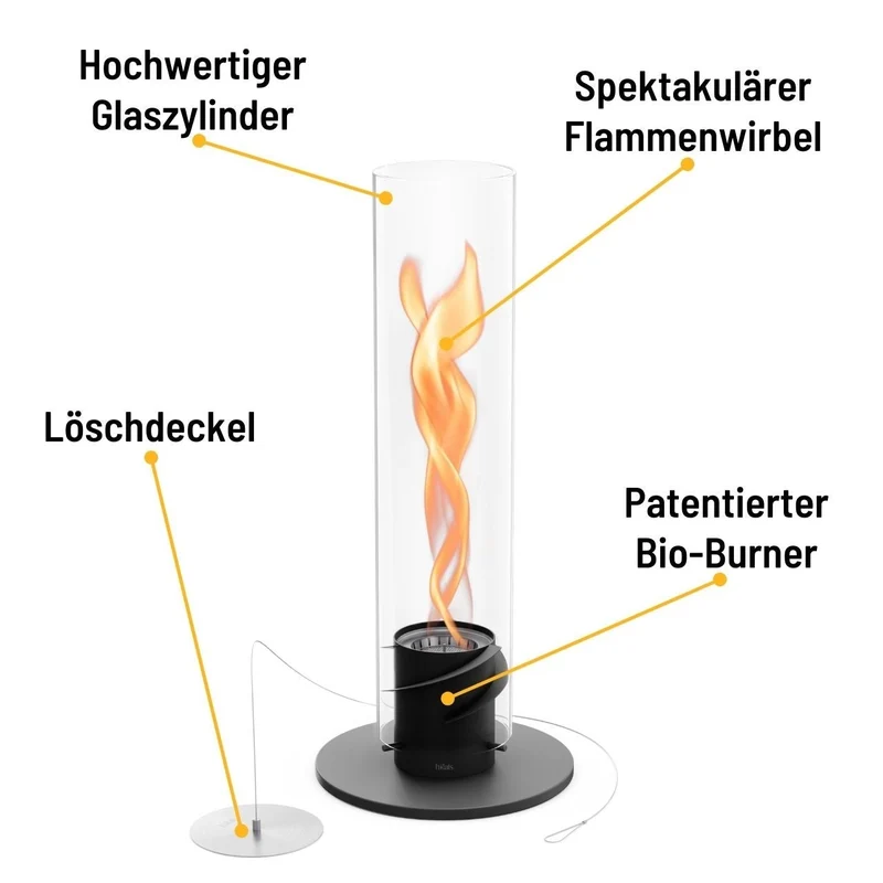Höfats Spin 1200 Tischfeuer schwarz