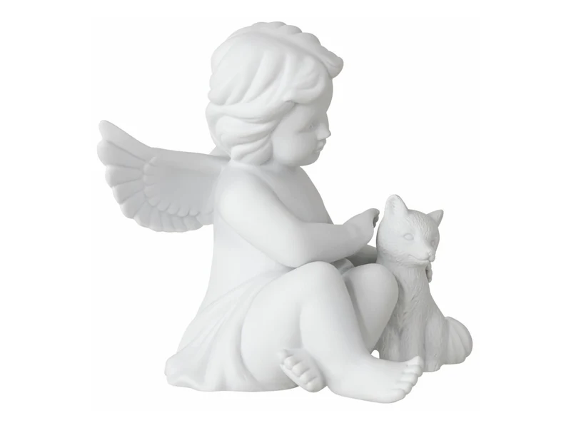 Rosenthal Engel mittel Weiss matt Engel mit Fuchs 11cm