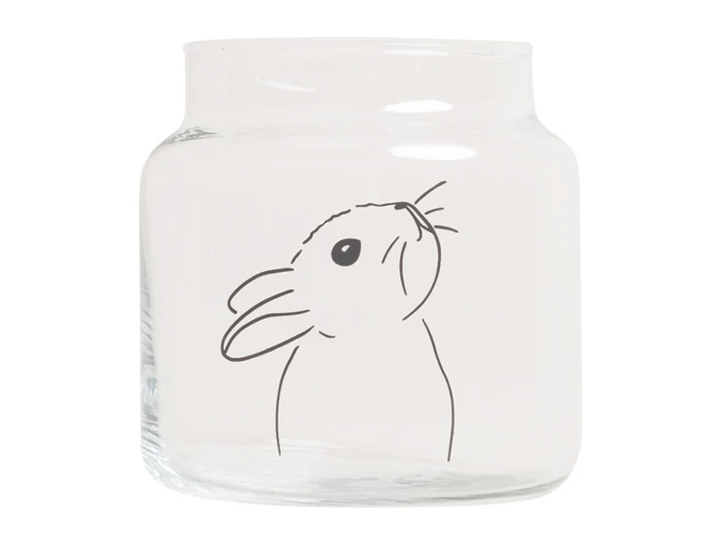 Eulenschnitt Glas Vase Hase 10cm