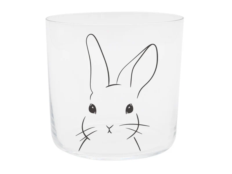 Eulenschnitt Trinkglas Hase schwarz 0,35l
