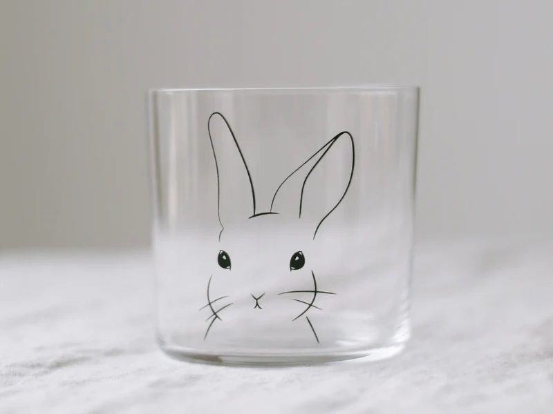 Eulenschnitt Trinkglas Hase schwarz 0,35l