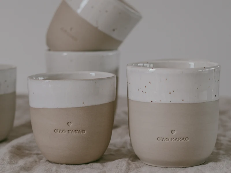 Eulenschnitt Becher Ciao Kakao beige 0,32l