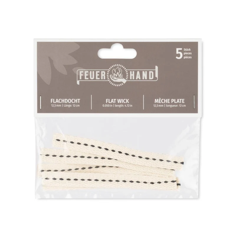 Feuerhand Flachdocht 12,5 mm x 12 cm für Baby Special 276, 5er-Pack