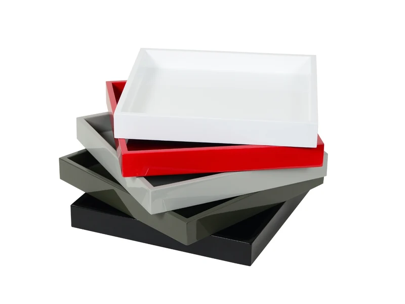 albert L. (punkt) Lacquer-Tablett grüngrau 20x20cm