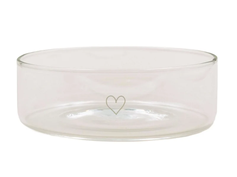 Eulenschnitt Glasschale Herz 18cm