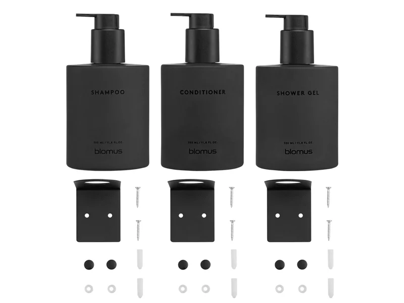 Blomus KIREI Glasflasche 8x14cm smoke Set 3tlg