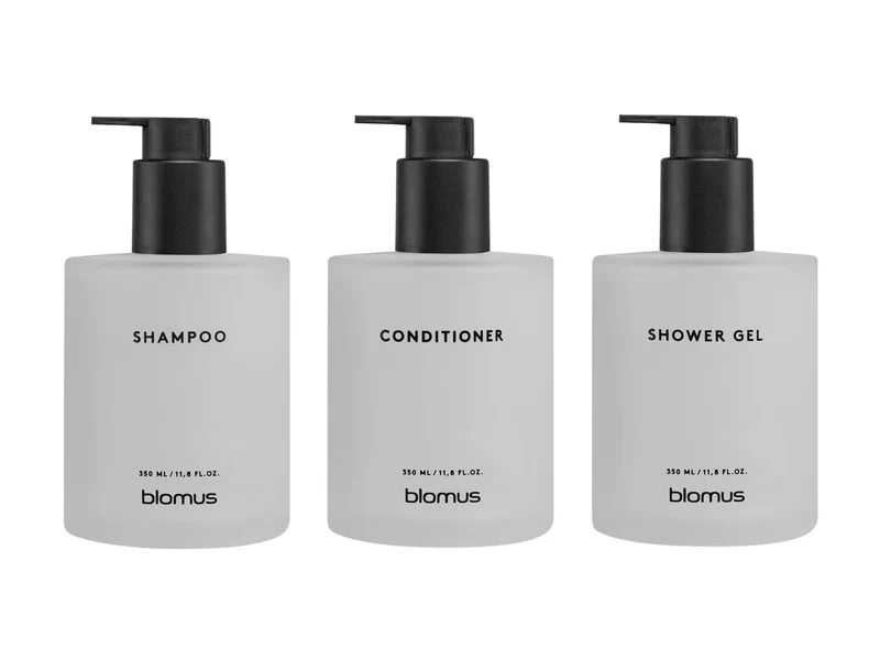 Blomus KIREI Glasflasche 8x14cm weiß Set 3tlg