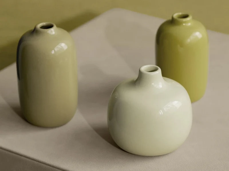 Blomus CEOLA Vase transparent yellow/cream gold/new wheat Set 3tlg