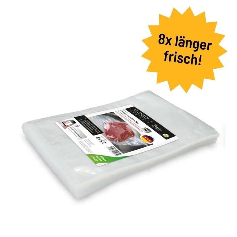 CASO 3-Sterne Siegelrandbeutel 20 x 30 cm – 100 Beutel für Kammervakuumierer