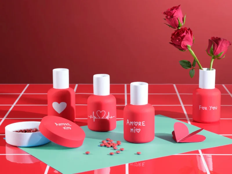 Geschenkbox rot 4tlg - Liebe