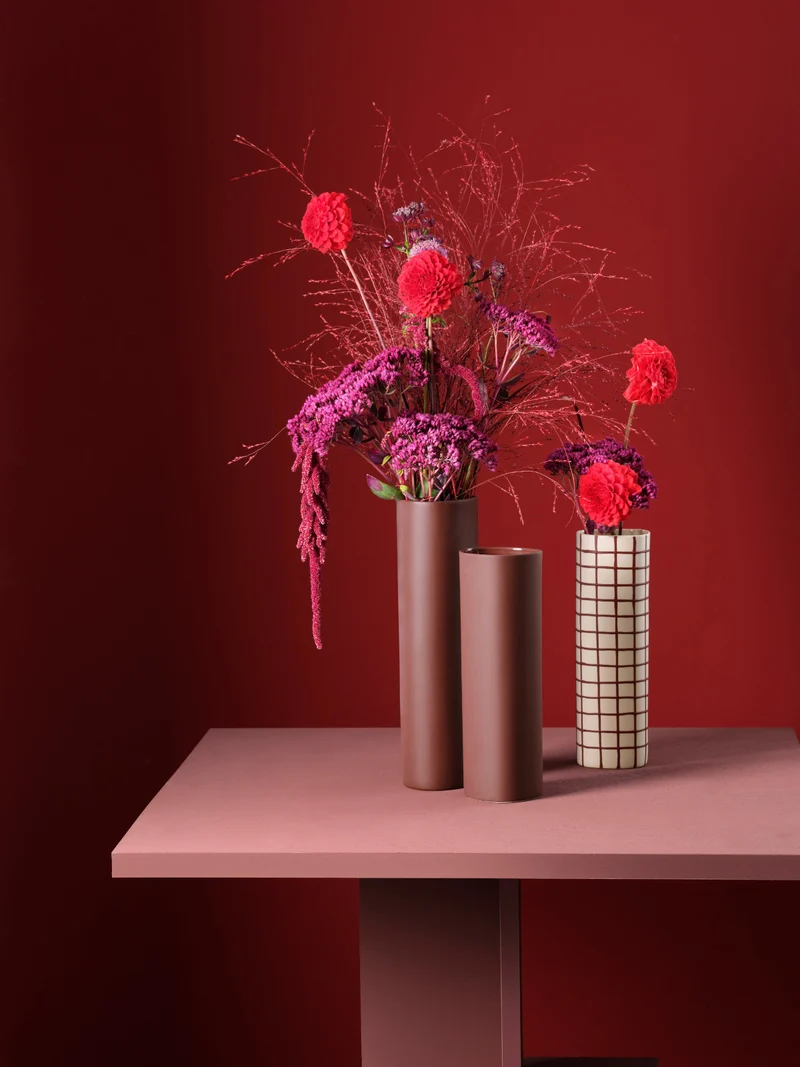 ASA lines and square Vase bordeaux 30cm