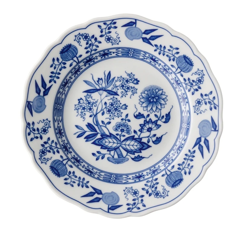 Hutschenreuther Blau Zwiebelmuster Frühstücksteller m Fahne 19 cm