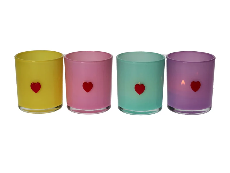 Giftcompany Jacquard Windlicht Herz sortiert 7cm (1 Stück)