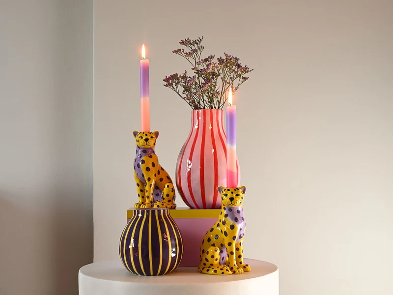 Giftcompany Artisan Vase gestreift L lila/pink 15,6cm