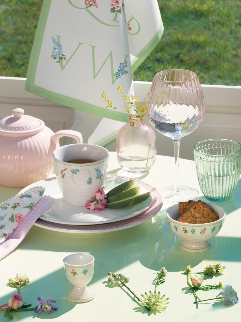 Greengate Agnes Geschirrtuch bedruckt white 70x50cm