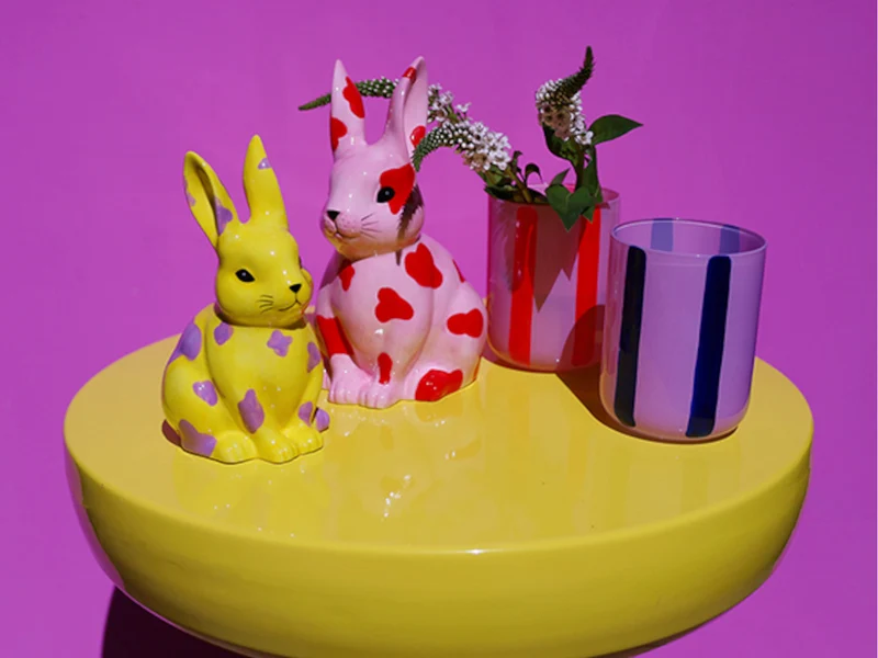 Giftcompany Mignon Vase Hase Leo S gelb/lila 9cm