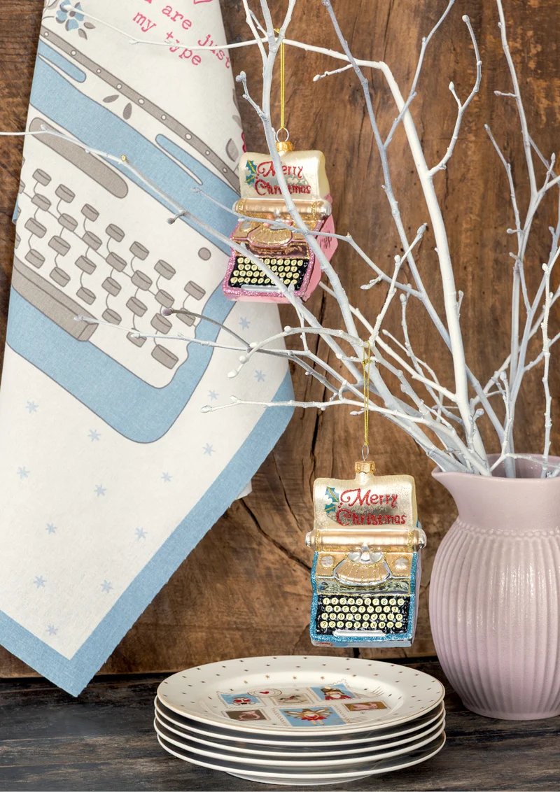 Greengate Xmas letter Servierplatte oval small white 15x24cm