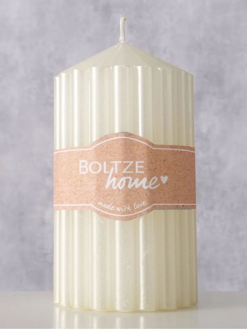 Boltze Classic Stumpenkerze Gleamy champagner 13cm