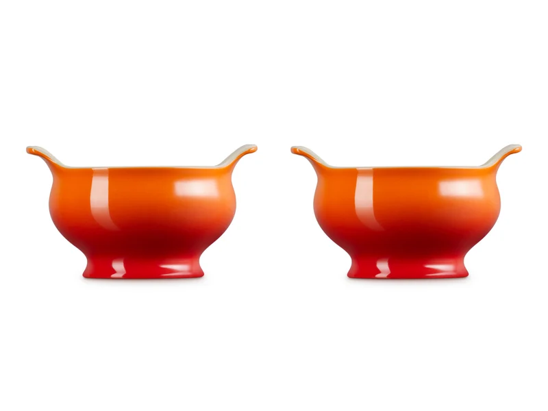 Le Creuset Suppenterrine Tradition ofenrot 0,6l 2er Set