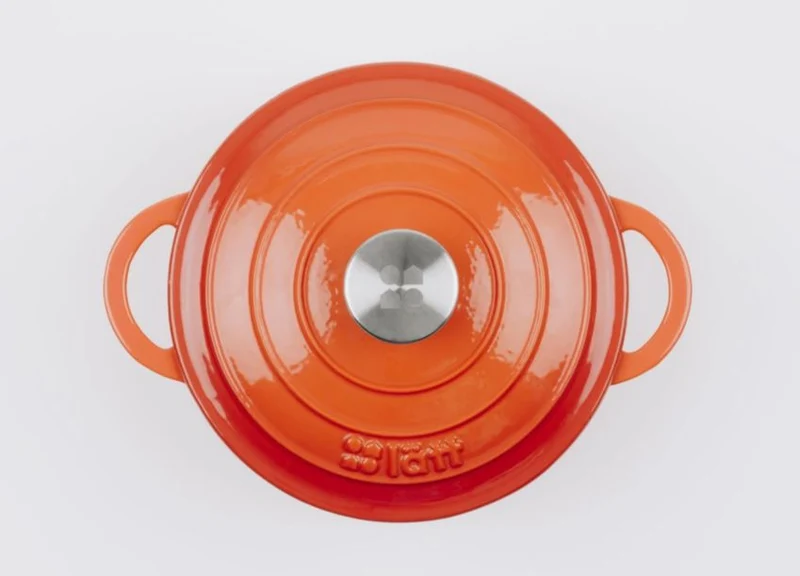 Bräter Gusseisen rund 26 cm 4,8 l. kirschrot