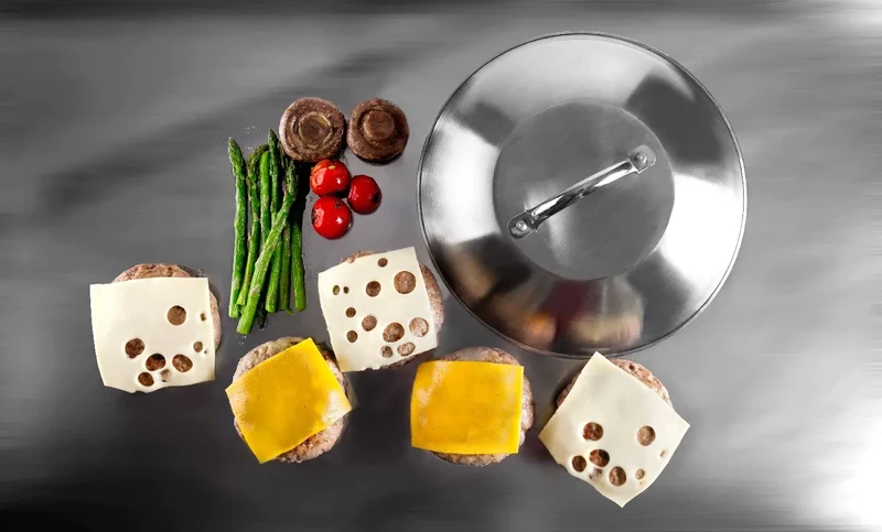 Burgerhaube Schmelzhaube d. 23cm Edelstahl