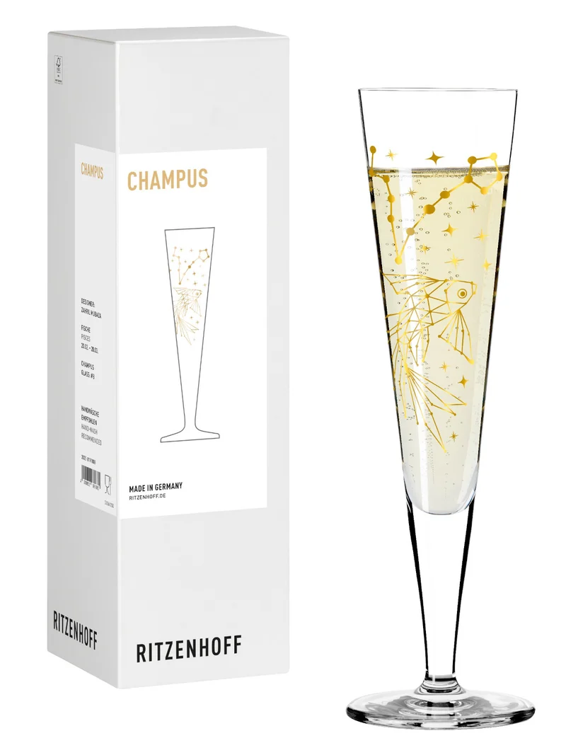 RITZENHOFF Champagnerglas #8 Fische (Z. Mubaza) H25