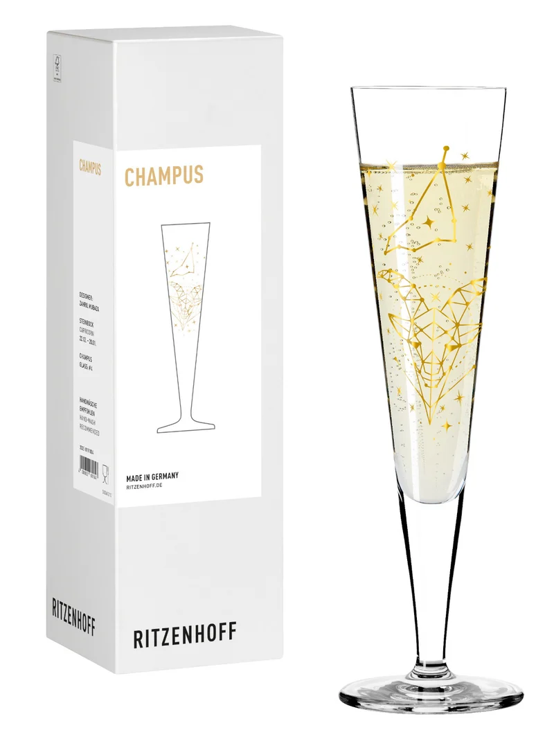 RITZENHOFF Champagnerglas #4 Steinbock (Z. Mubaza) H25