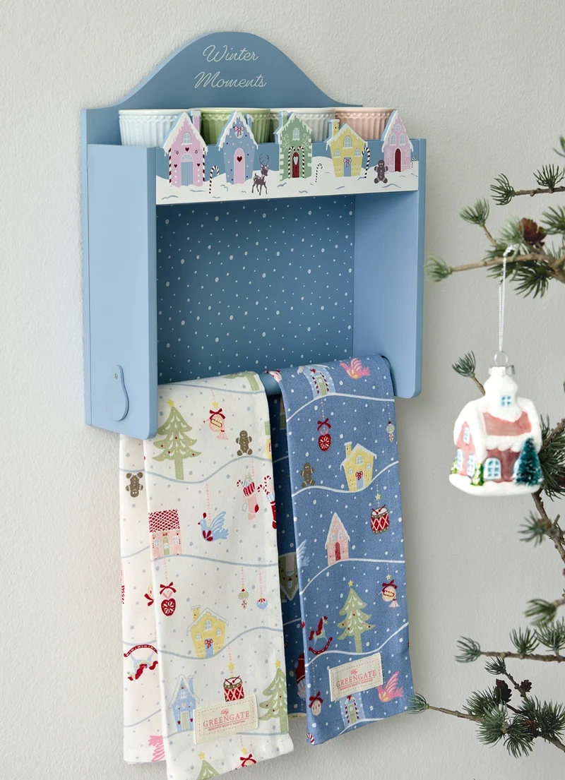 Greengate Laura Stoffserv. mit Spitze dusty blue 40 x 40 cm