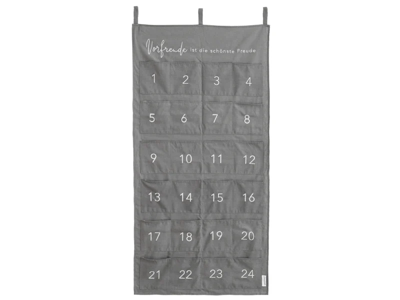 Eulenschnitt Adventskalender Vorfreude grau 120x60cm