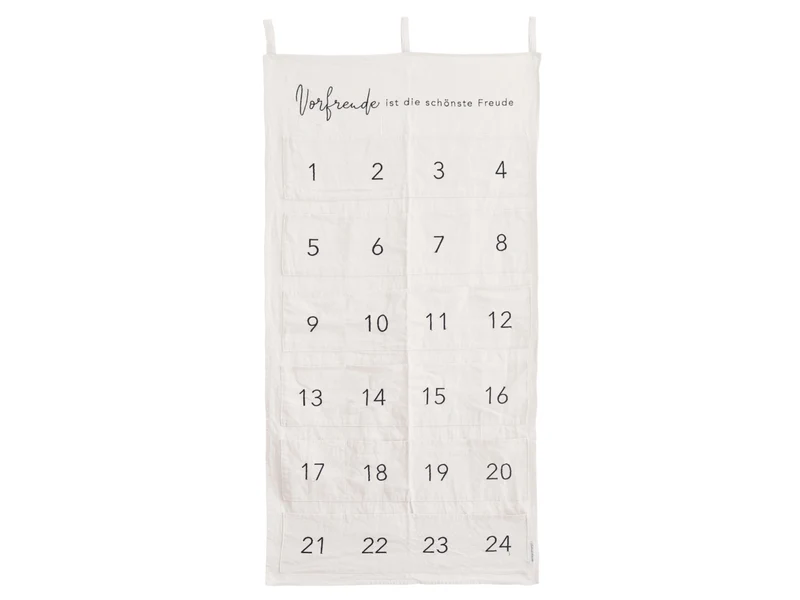 Eulenschnitt Adventskalender Vorfreude beige 120x60cm