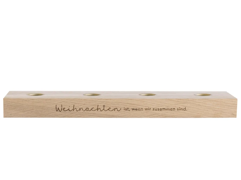 Eulenschnitt Adventskerzenbrett aus Eiche Weihnachten 35cm