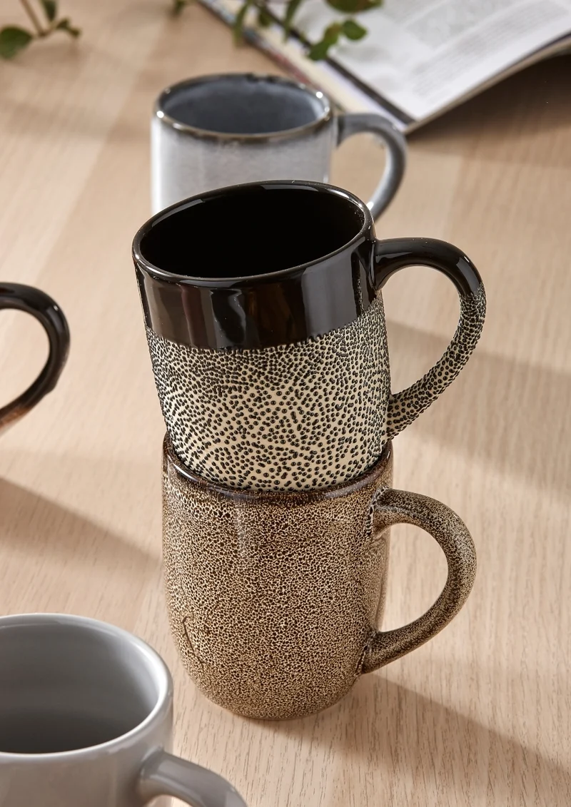 ladelle CAFE Becher mit Henkel strukturiert weiß 0,3 l