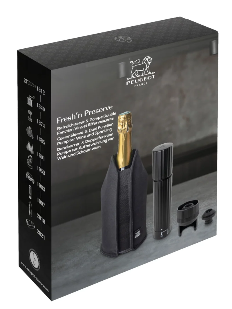 PEUGEOT FRESH'N PRESERVE Vakuumpumpe Duo & Frizz schwarz 4tlg